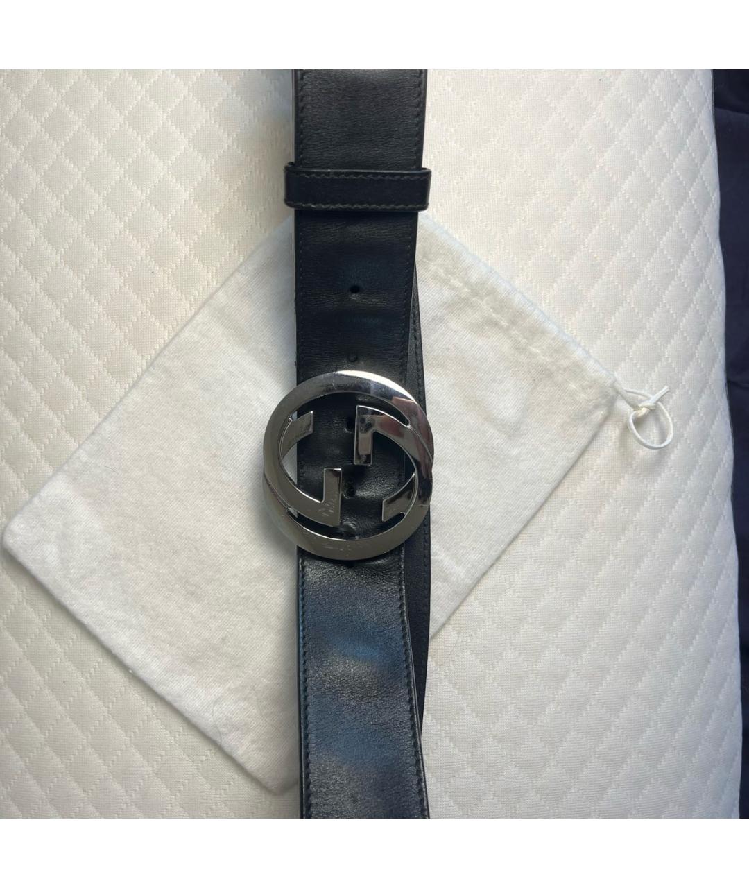 GUCCI Черный кожаный ремень, фото 8