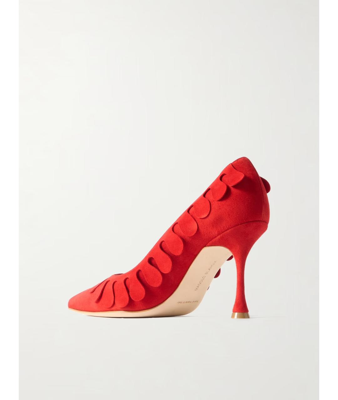 MANOLO BLAHNIK Красные замшевые туфли, фото 3