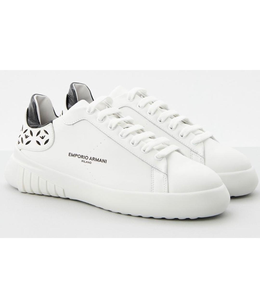 EMPORIO ARMANI Белые кожаные кроссовки, фото 3