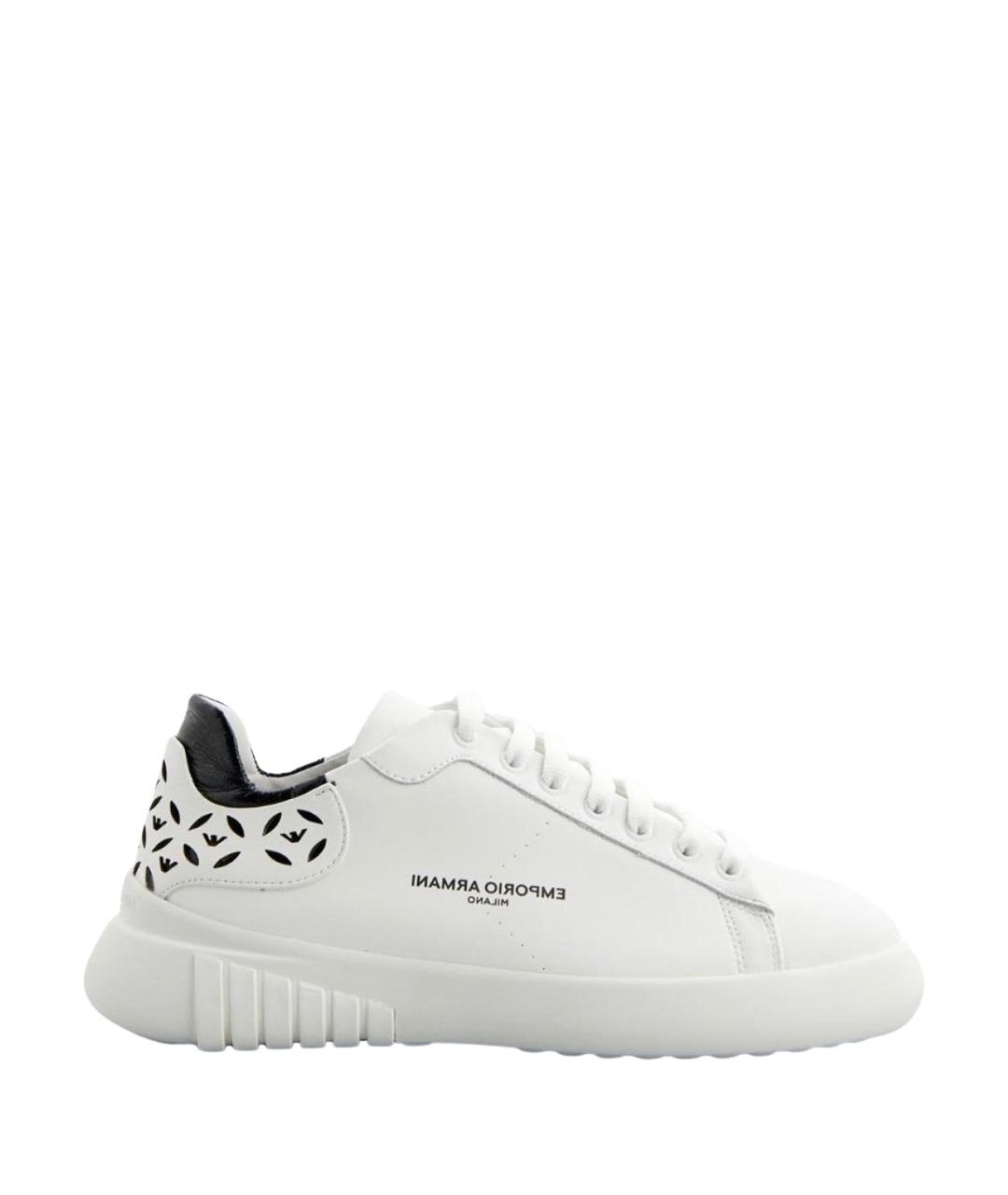 EMPORIO ARMANI Белые кожаные кроссовки, фото 1
