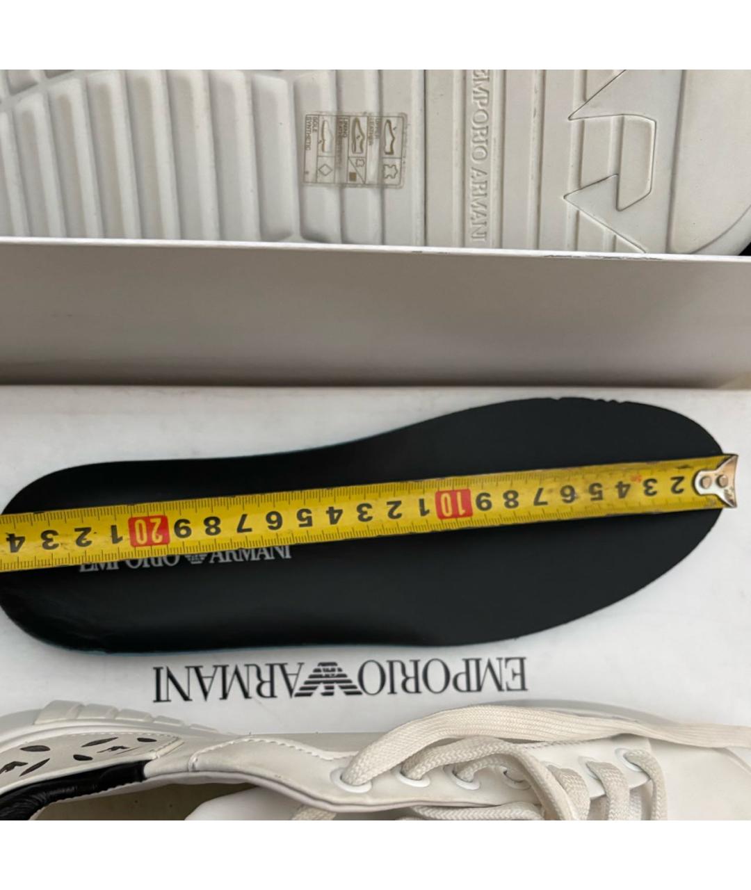EMPORIO ARMANI Белые кожаные кроссовки, фото 6