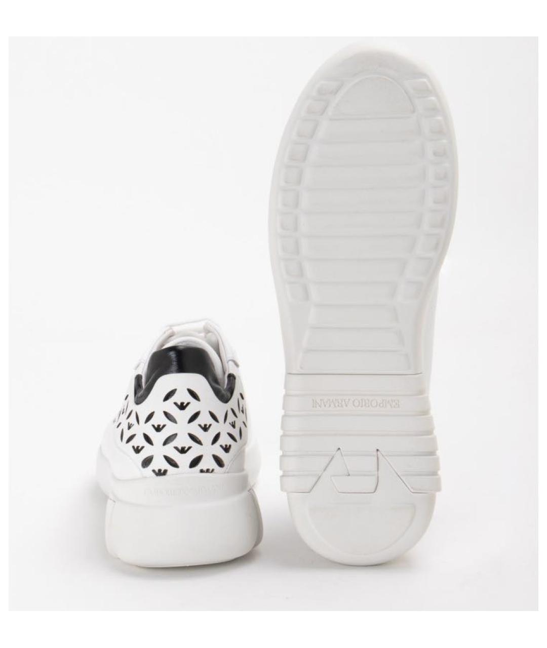 EMPORIO ARMANI Белые кожаные кроссовки, фото 4