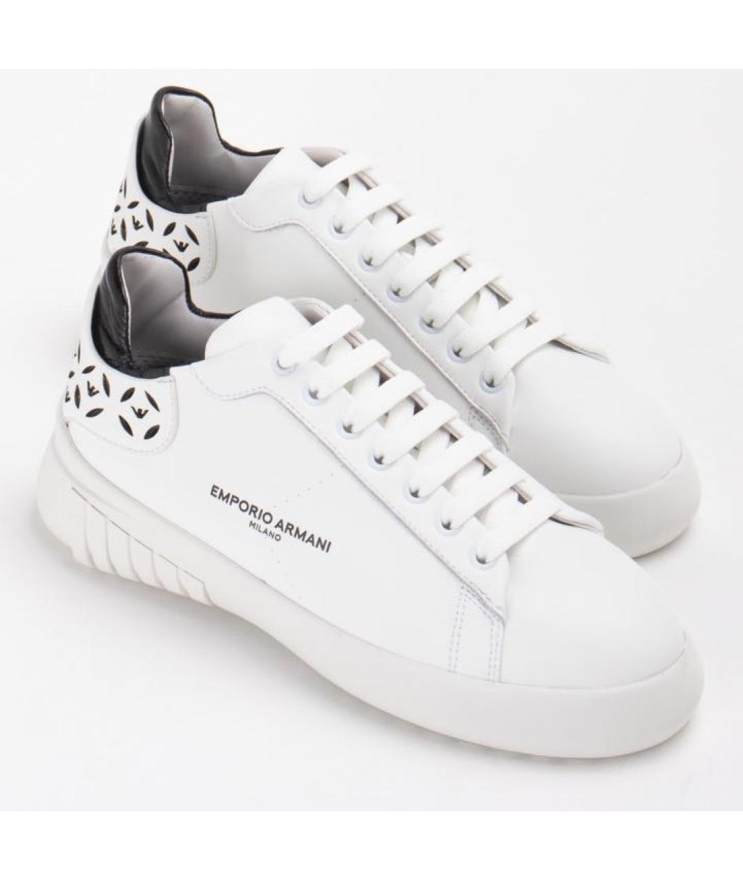 EMPORIO ARMANI Белые кожаные кроссовки, фото 2