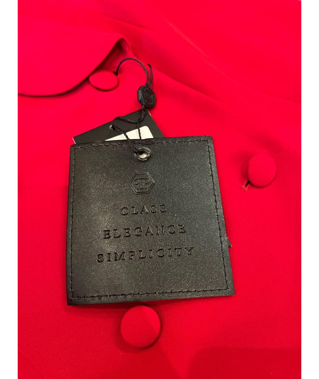 PHILIPP PLEIN Красное вискозное платье, фото 2