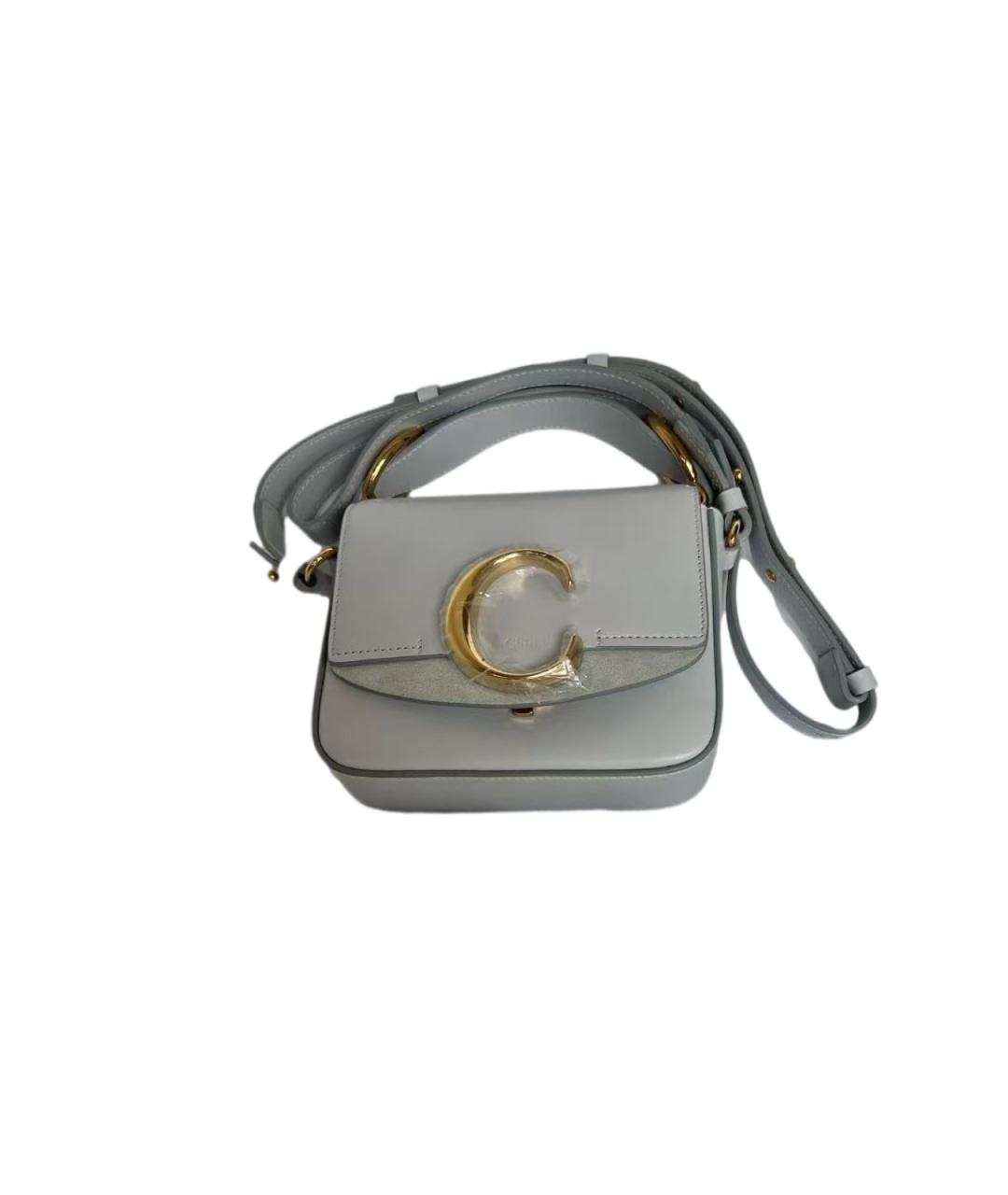 CHLOE Голубая кожаная сумка с короткими ручками, фото 2