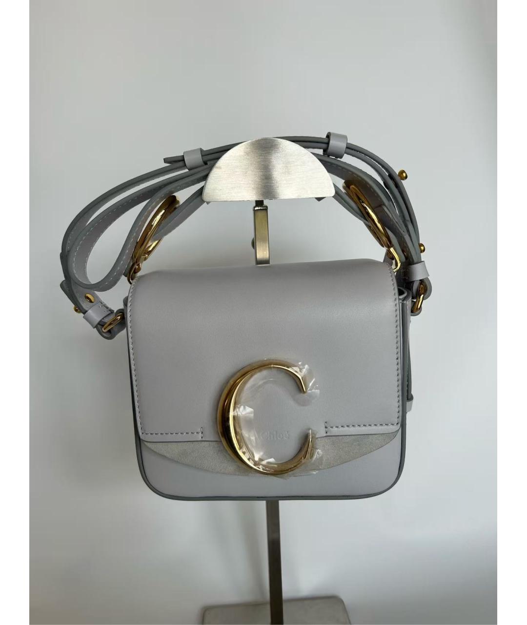 CHLOE Голубая кожаная сумка с короткими ручками, фото 8