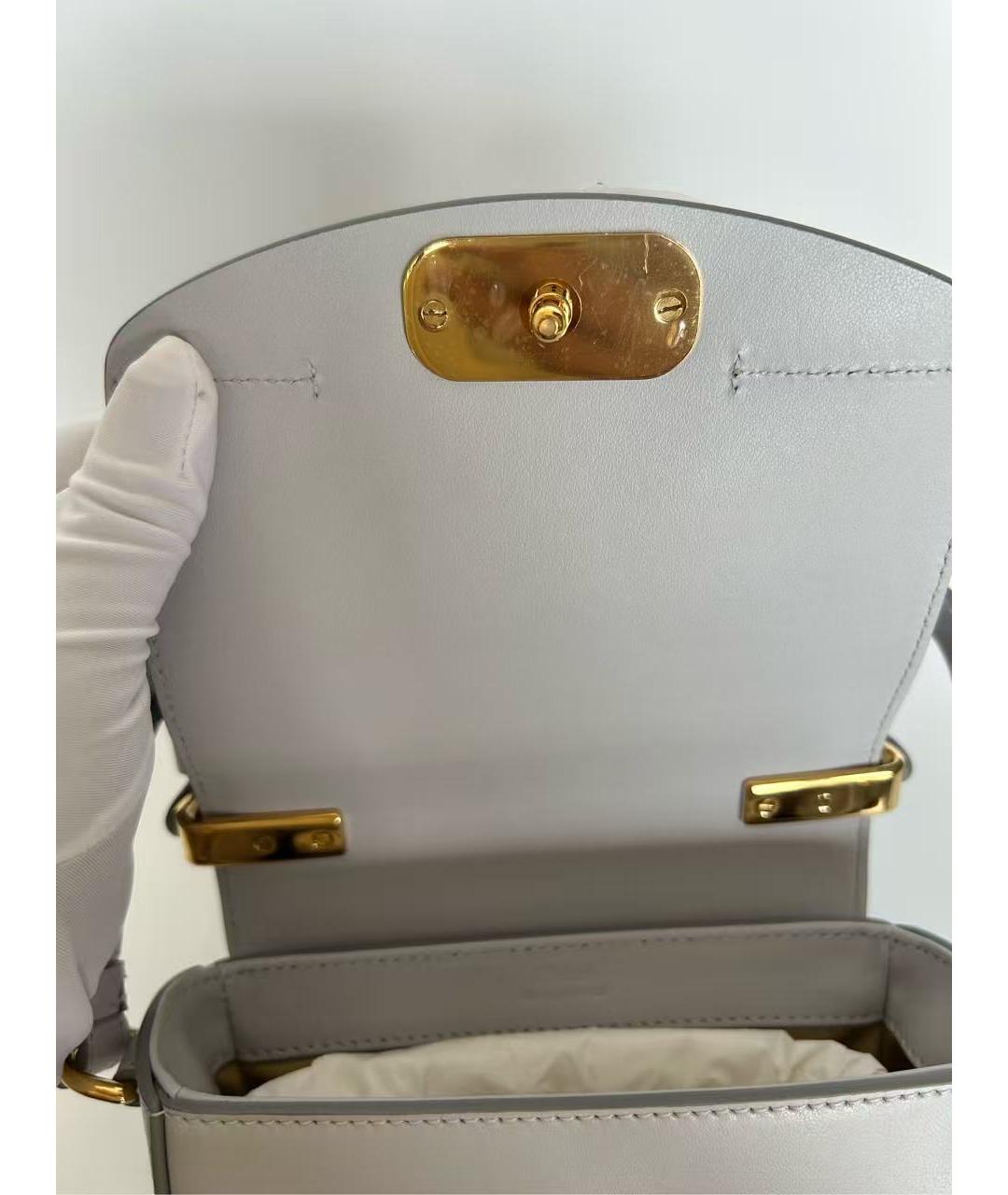 CHLOE Голубая кожаная сумка с короткими ручками, фото 4