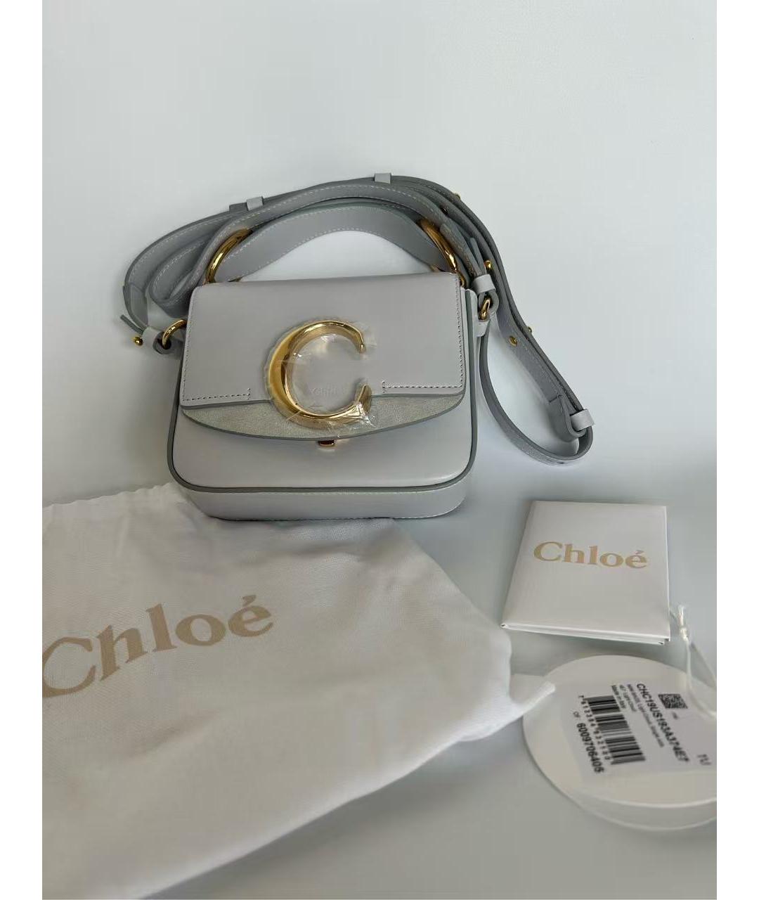 CHLOE Голубая кожаная сумка с короткими ручками, фото 3