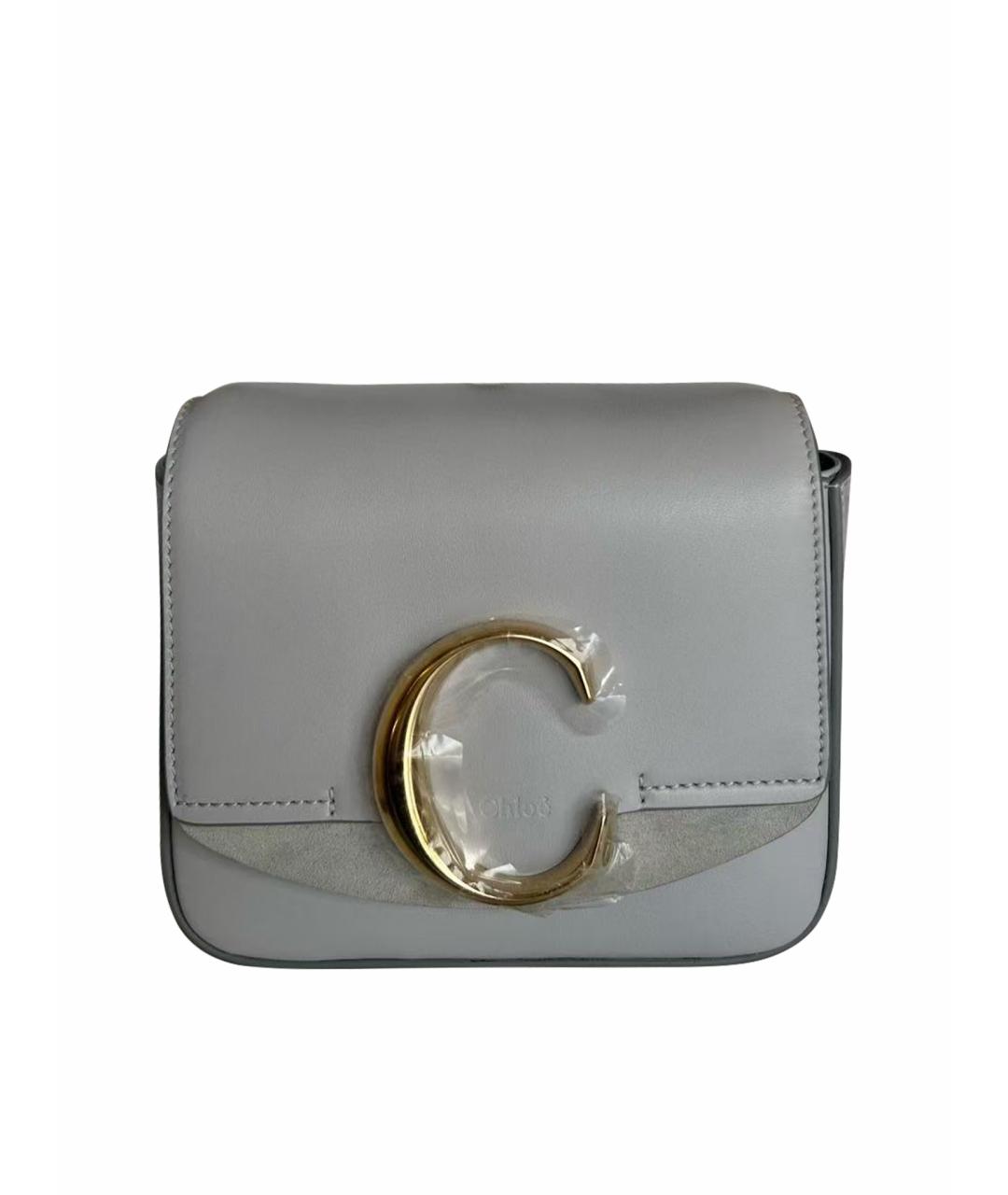 CHLOE Голубая кожаная сумка с короткими ручками, фото 1