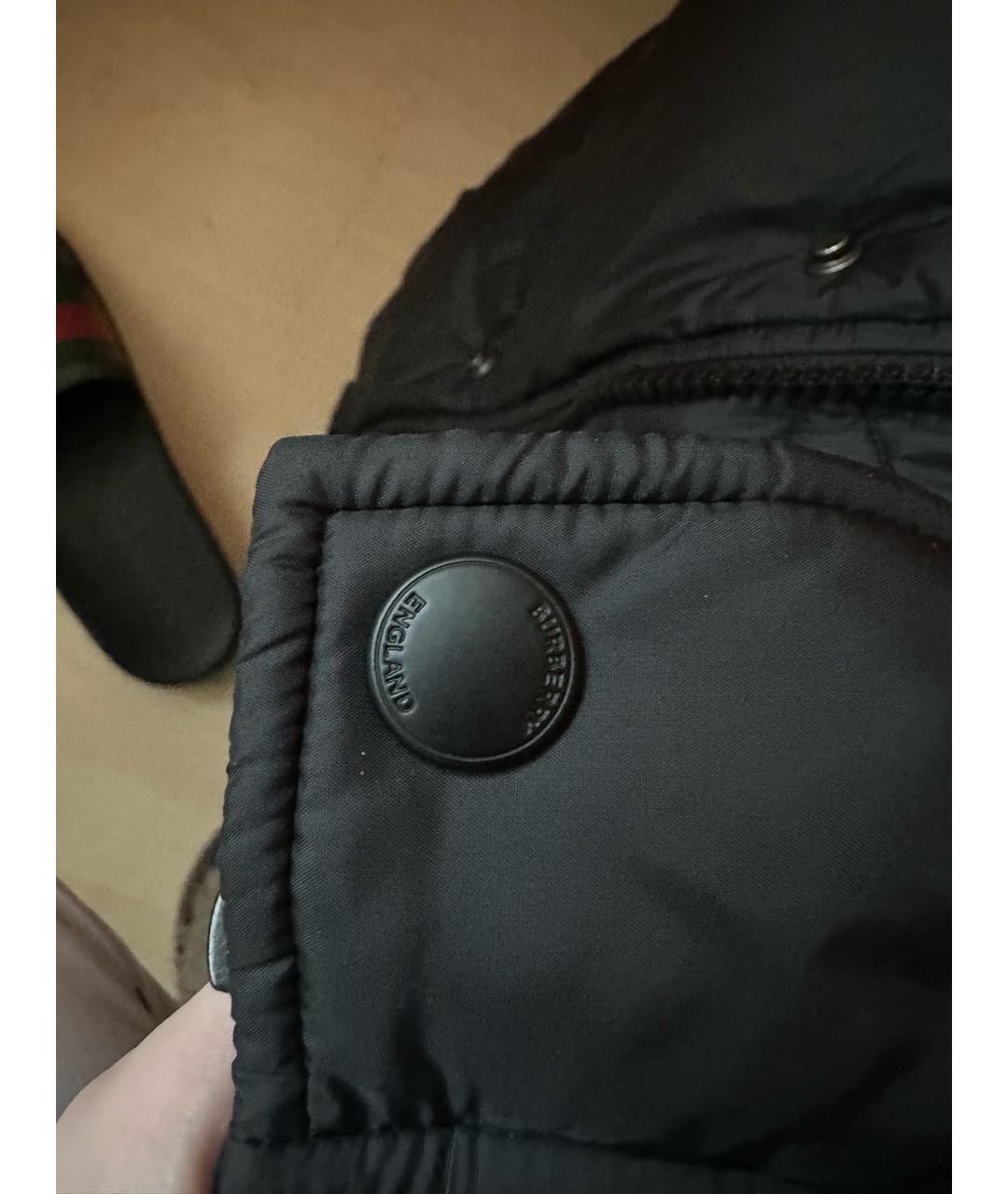 BURBERRY Черный полиэстеровый пуховик, фото 2