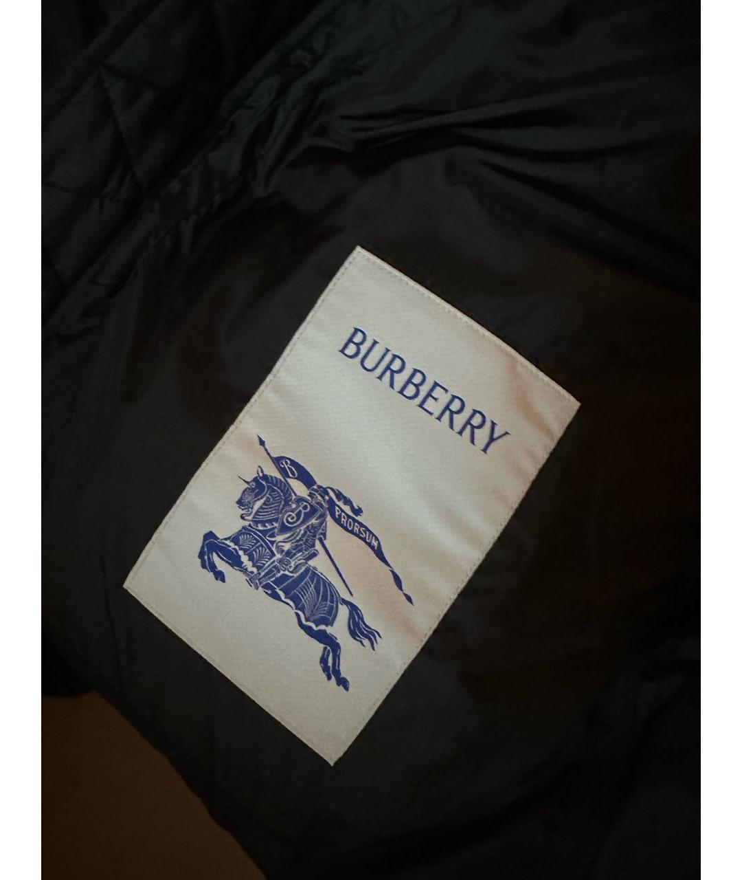 BURBERRY Черный полиэстеровый пуховик, фото 3