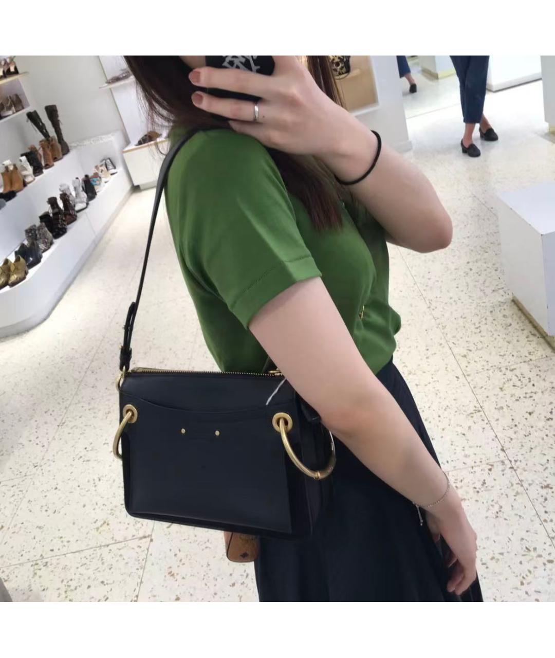 CHLOE Черная кожаная сумка через плечо, фото 5