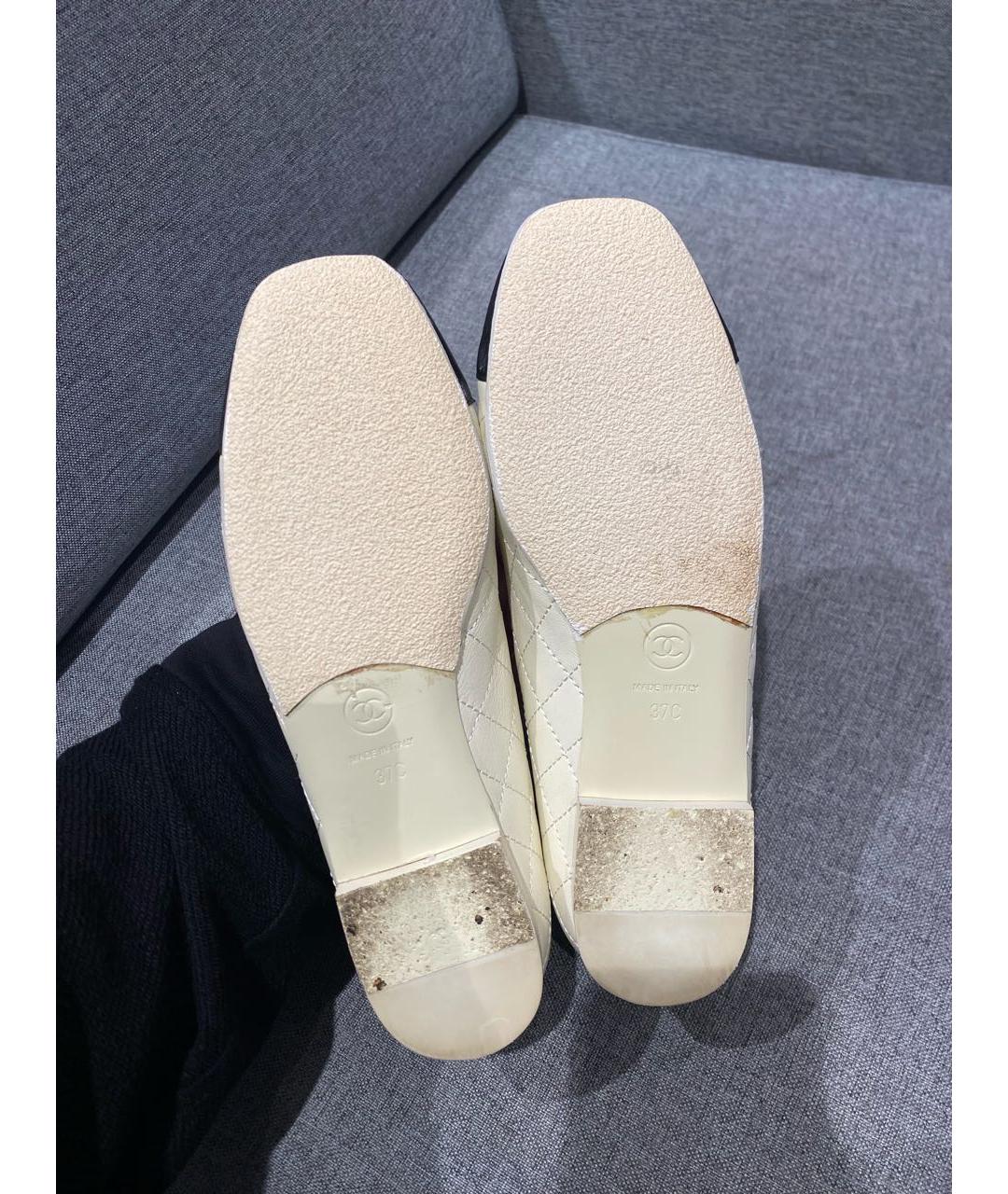 CHANEL Белые кожаные балетки, фото 7