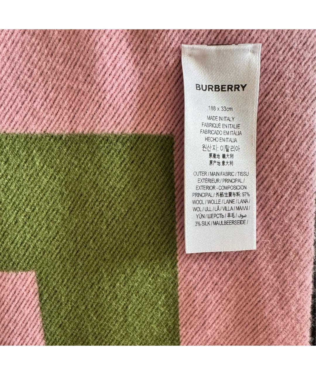BURBERRY Мульти шерстяной шарф, фото 4