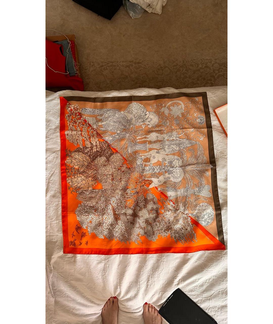 HERMES Мульти шелковый платок, фото 3