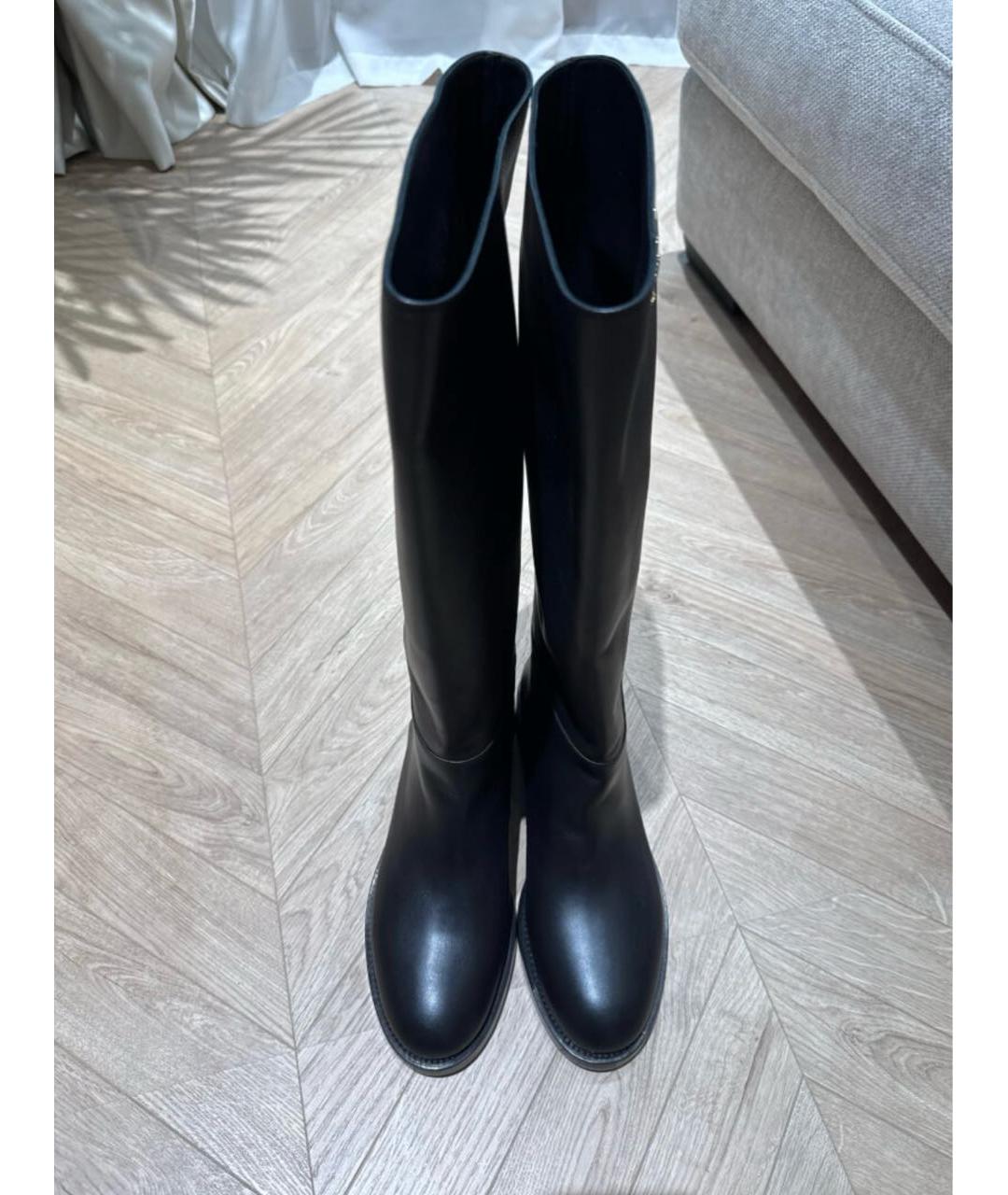 CHRISTIAN DIOR Черные кожаные сапоги, фото 3