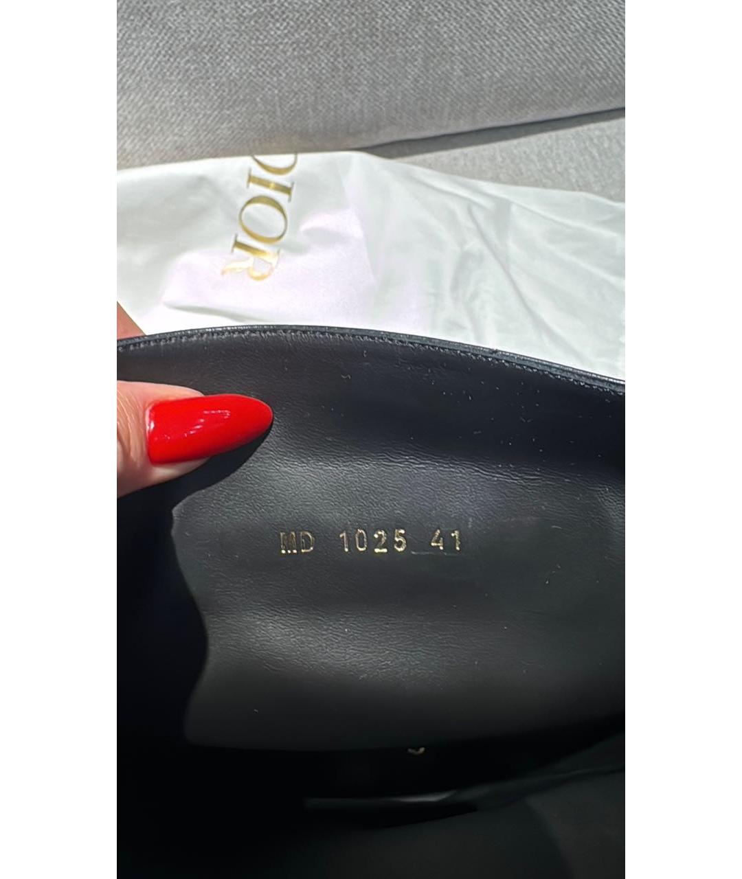 CHRISTIAN DIOR Черные кожаные сапоги, фото 4