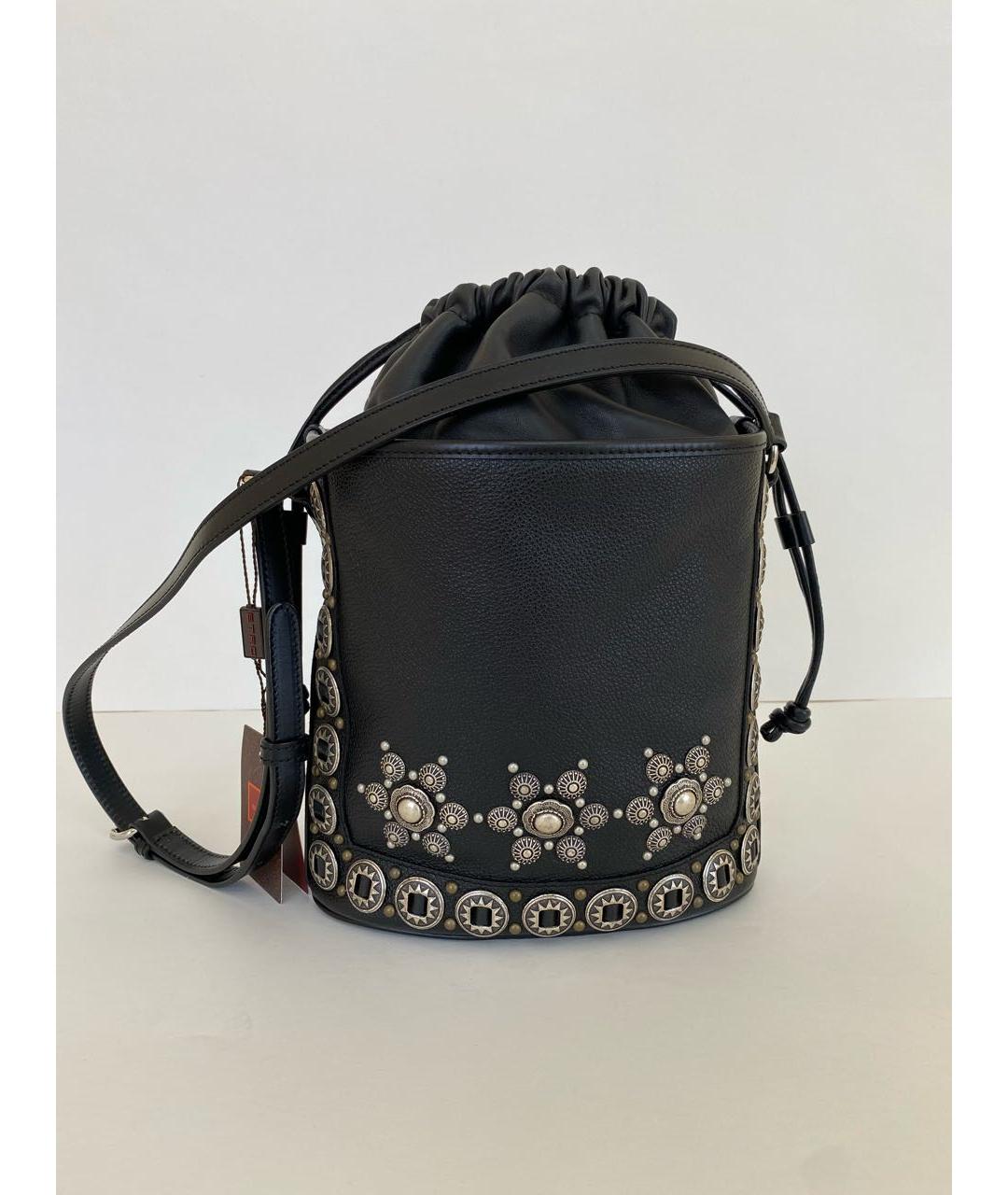 ETRO Черная кожаная сумка тоут, фото 5