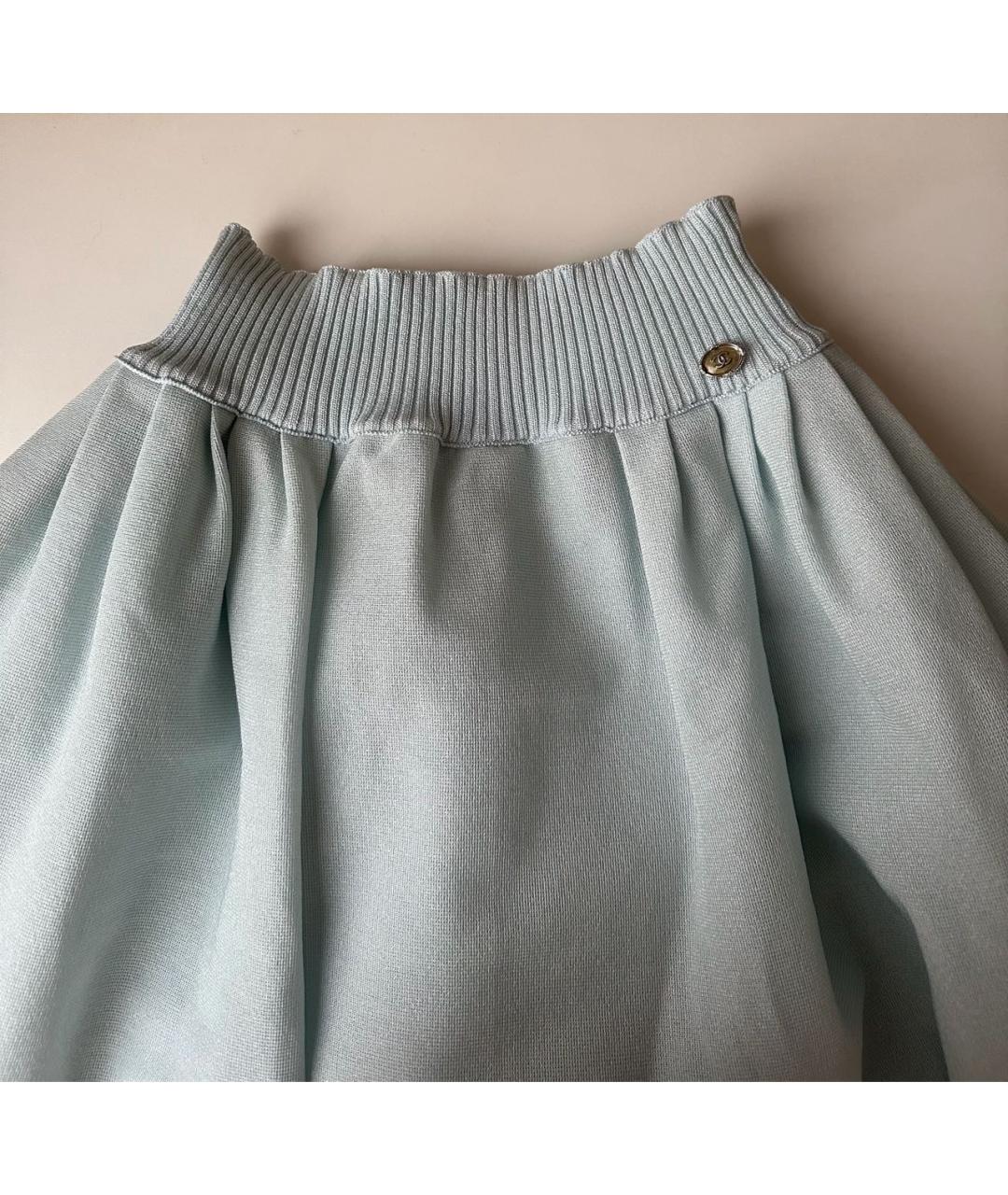 CHANEL Голубой вискозный костюм с юбками, фото 6