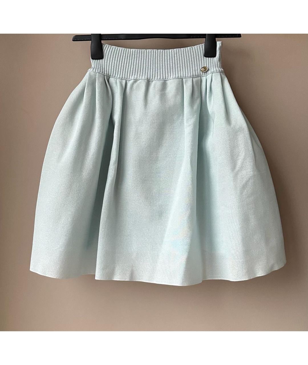 CHANEL Голубой вискозный костюм с юбками, фото 5