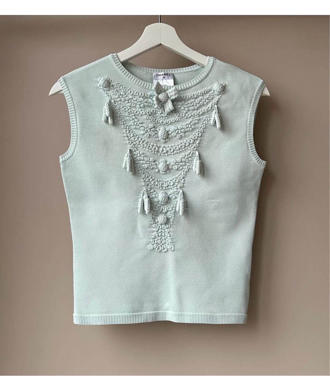 CHANEL Голубой вискозный костюм с юбками, фото 2