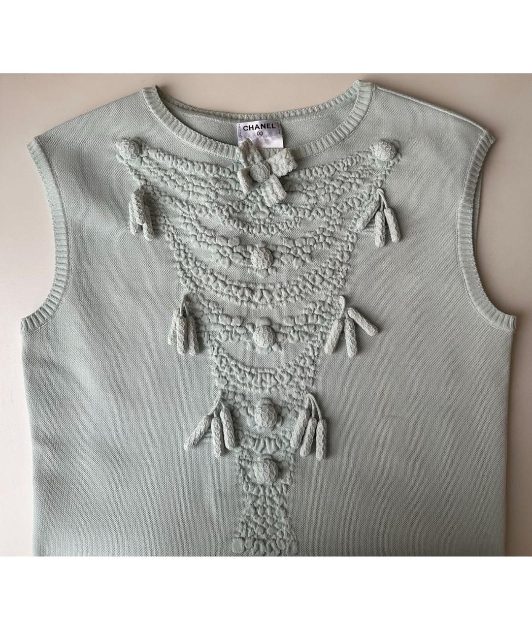 CHANEL Голубой вискозный костюм с юбками, фото 3