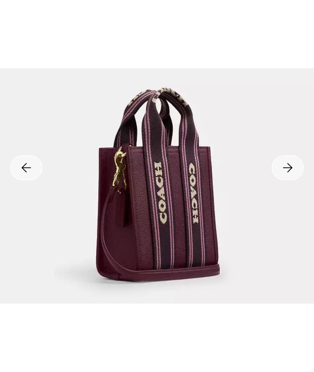 COACH Бордовая кожаная сумка через плечо, фото 2