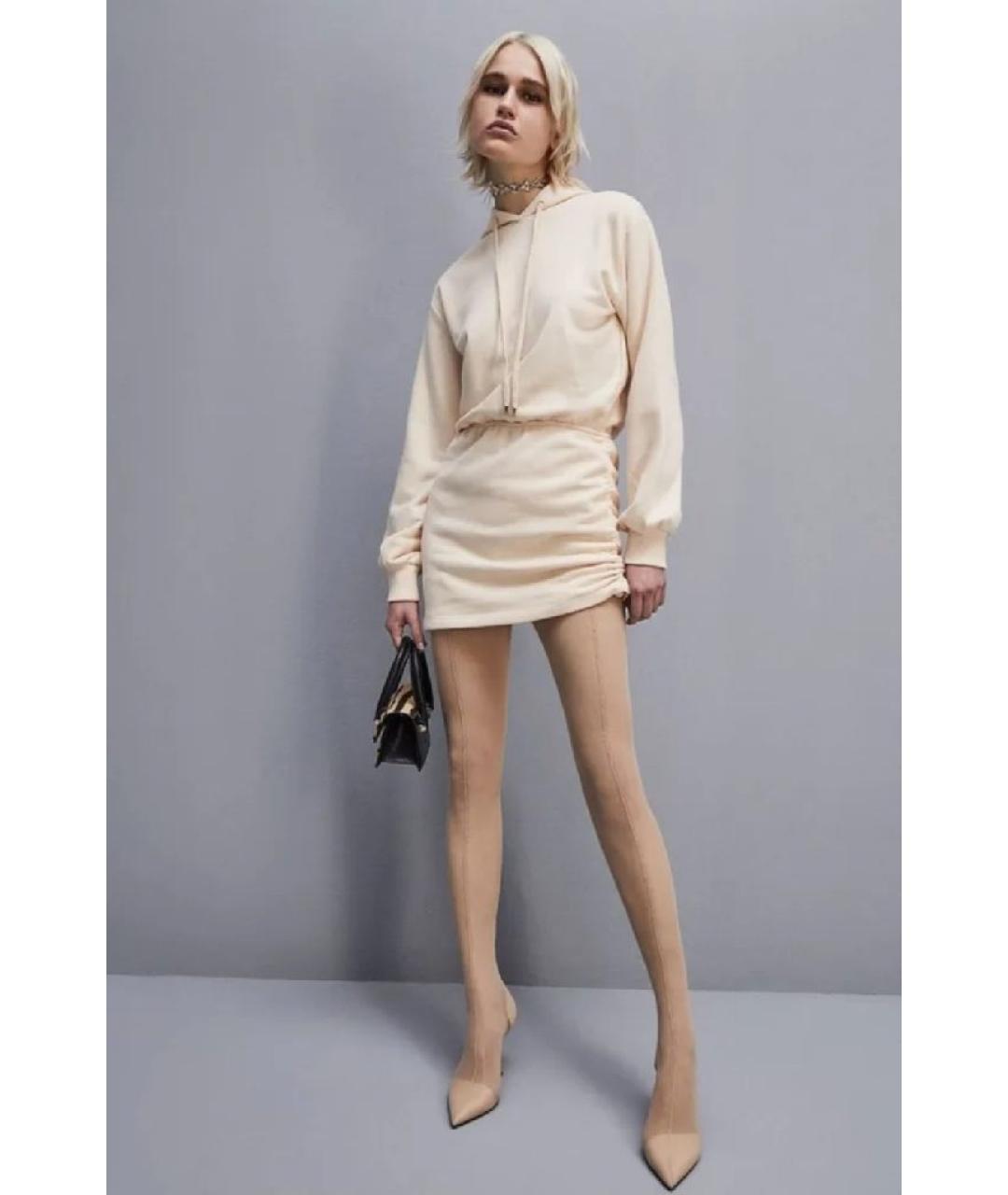 PATRIZIA PEPE Бежевое хлопковое повседневное платье, фото 3