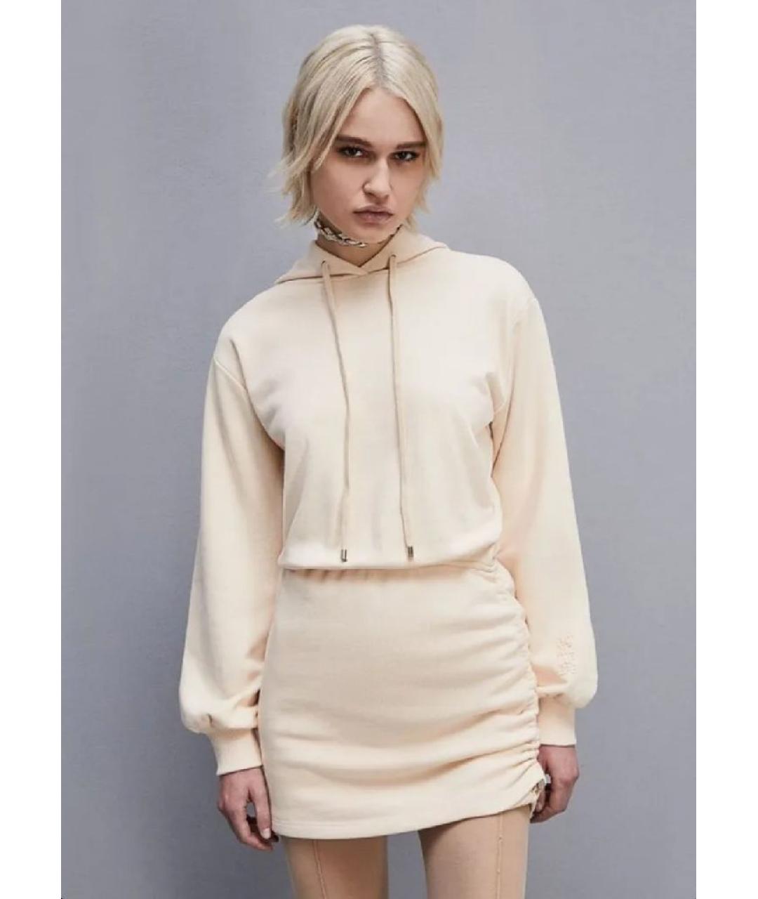 PATRIZIA PEPE Бежевое хлопковое повседневное платье, фото 2