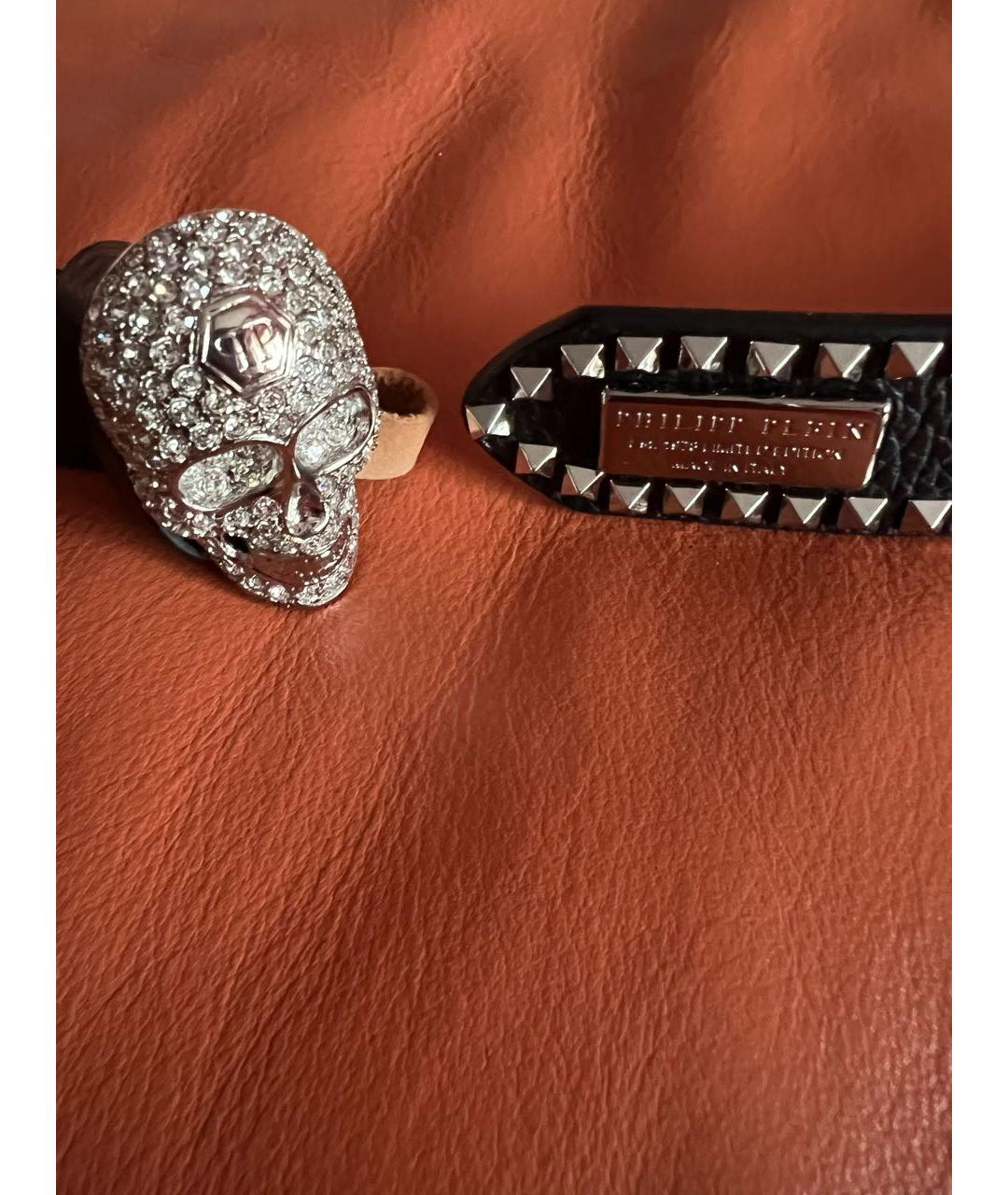 PHILIPP PLEIN Черный кожаный ремень, фото 5
