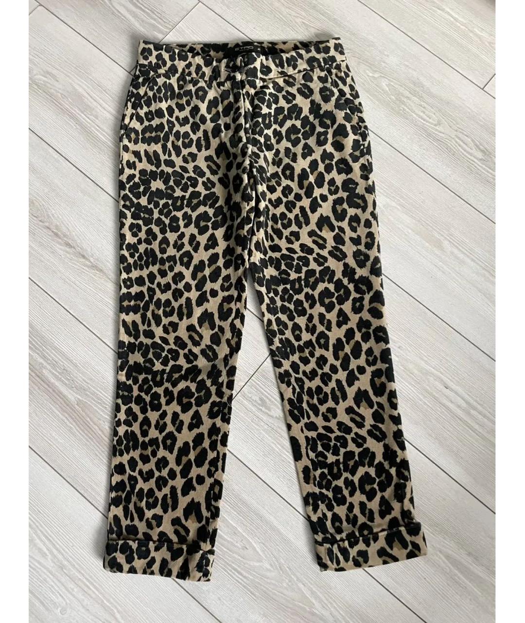 ETRO Коричневые хлопковые прямые брюки, фото 7