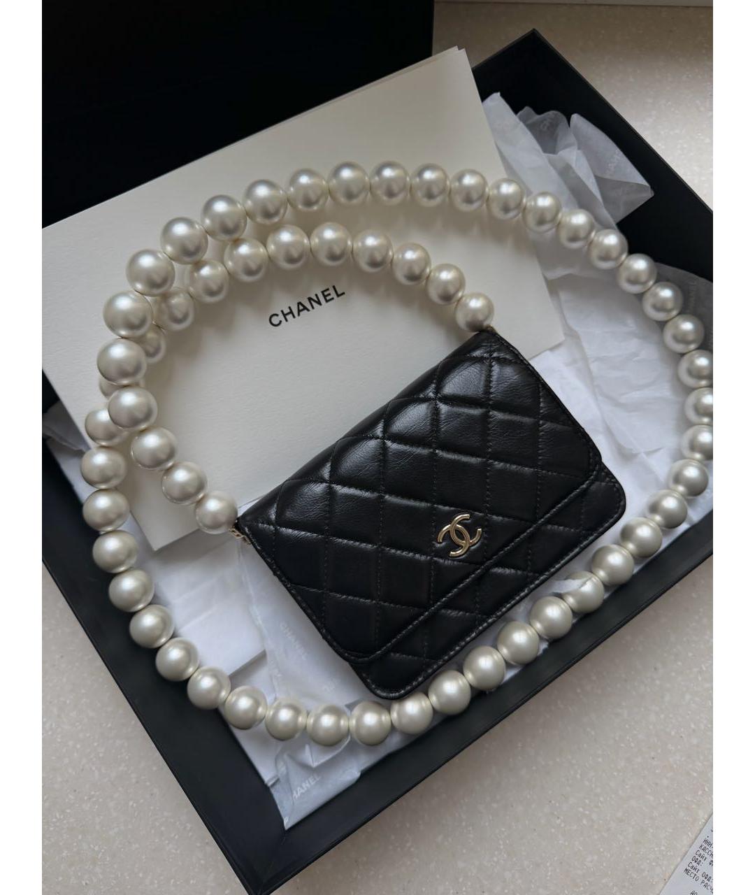 CHANEL Черная кожаная сумка через плечо, фото 2