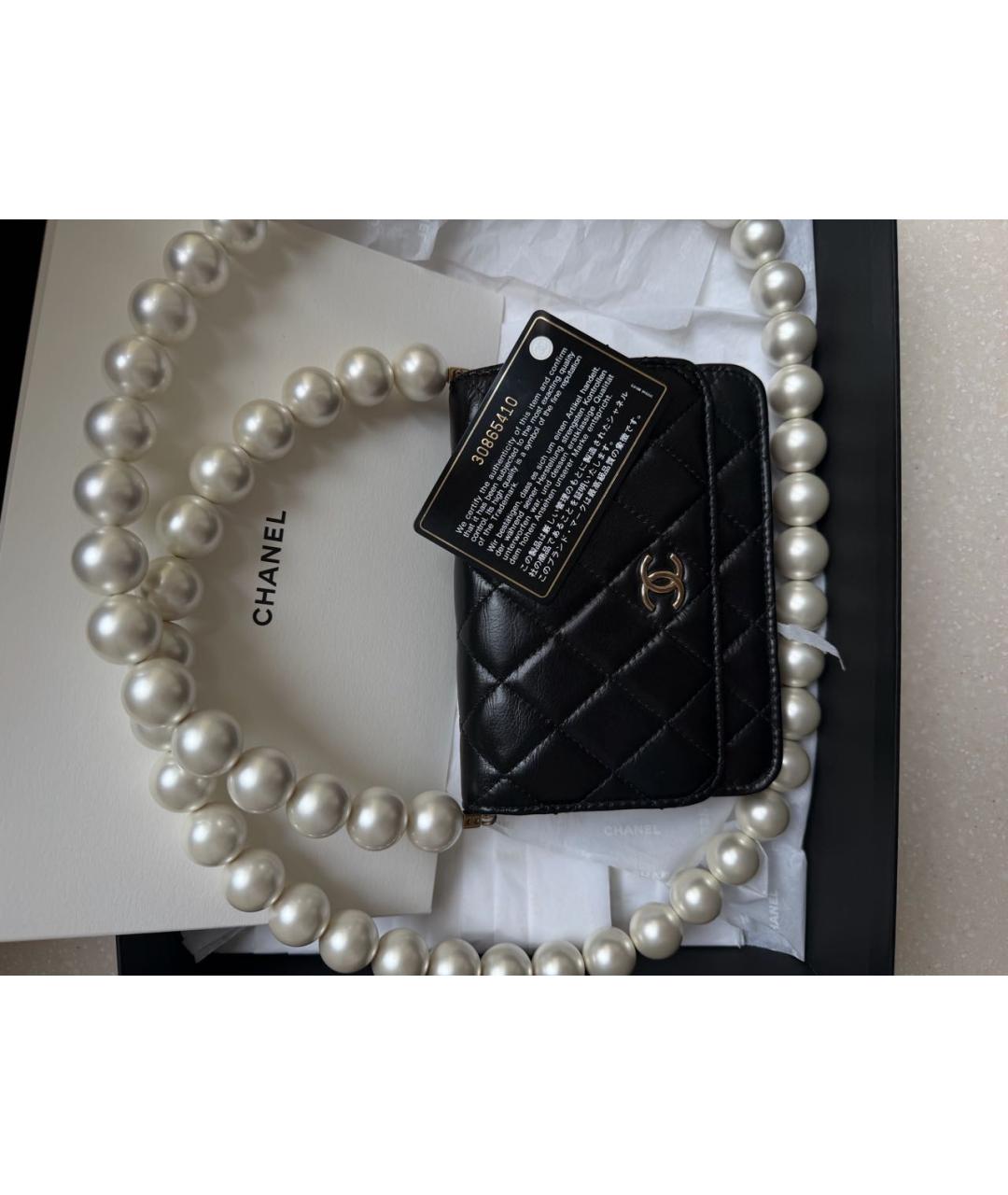 CHANEL Черная кожаная сумка через плечо, фото 3