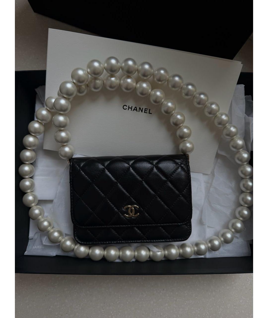 CHANEL Черная кожаная сумка через плечо, фото 7