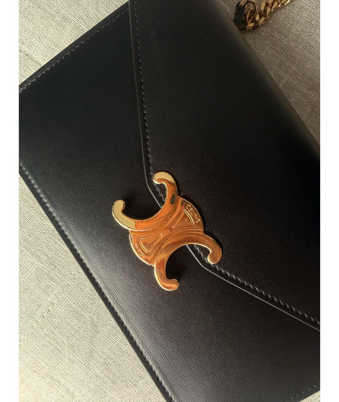 CELINE Черная кожаная сумка через плечо, фото 2