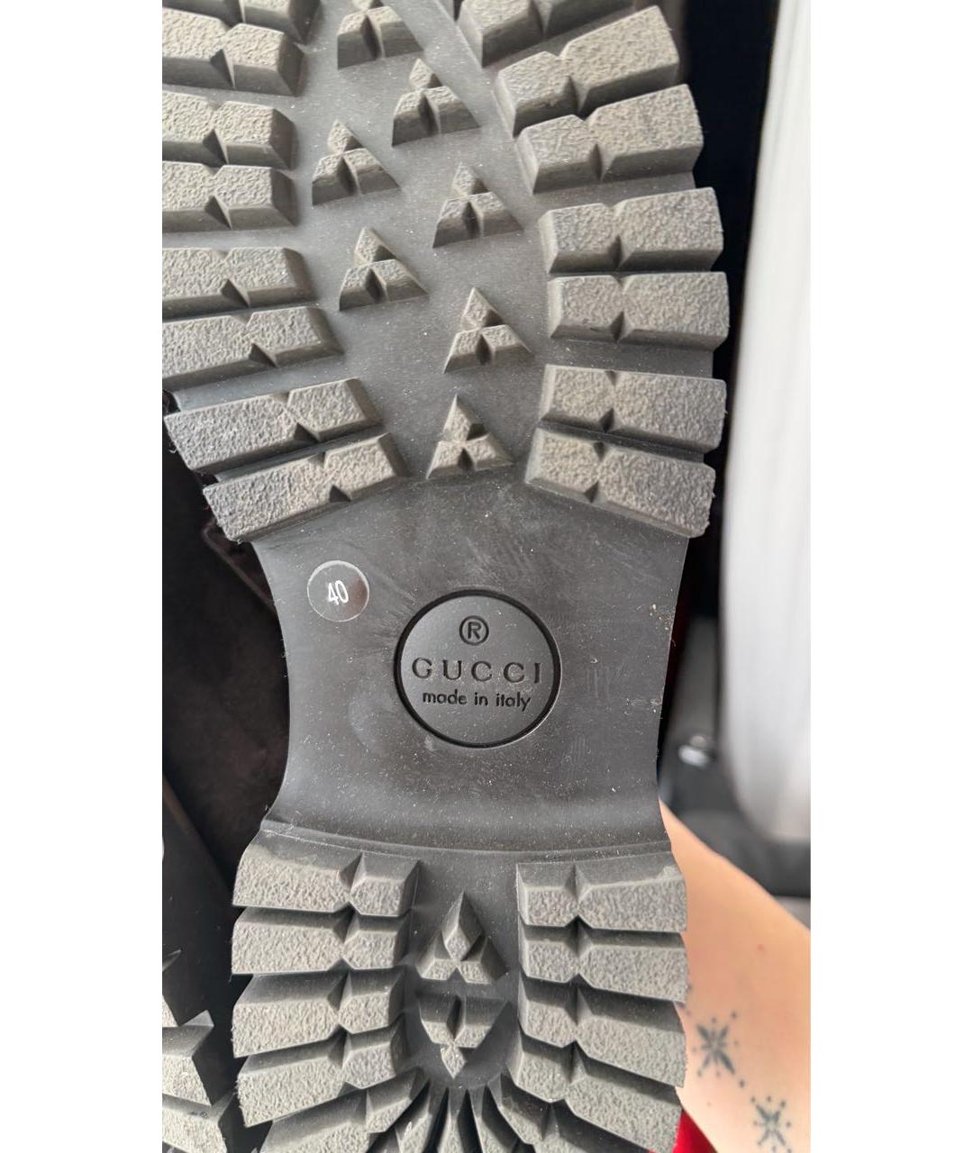 GUCCI Коричневые замшевые ботинки, фото 8