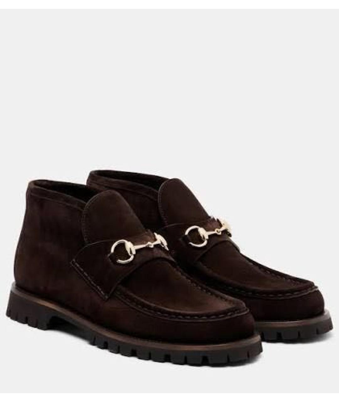 GUCCI Коричневые замшевые ботинки, фото 2