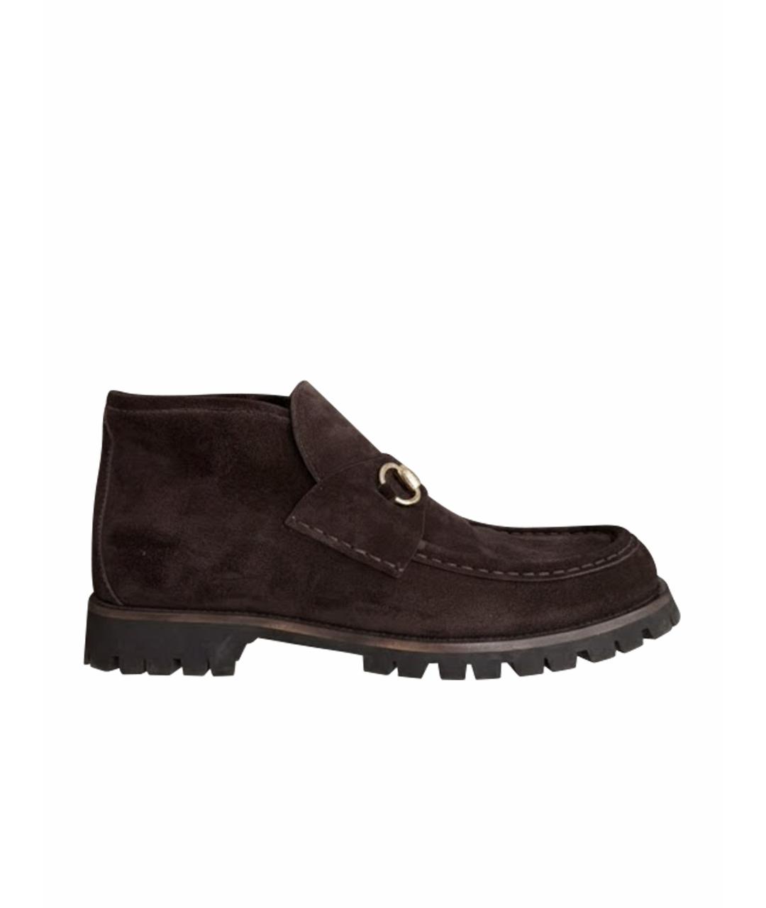 GUCCI Коричневые замшевые ботинки, фото 1