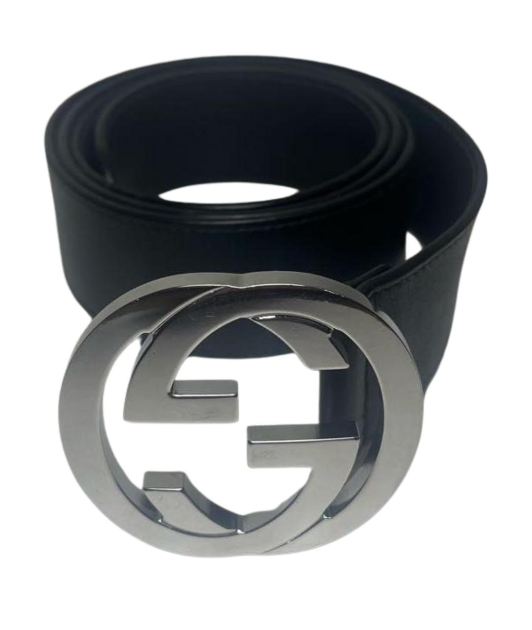 GUCCI Черный кожаный ремень, фото 1