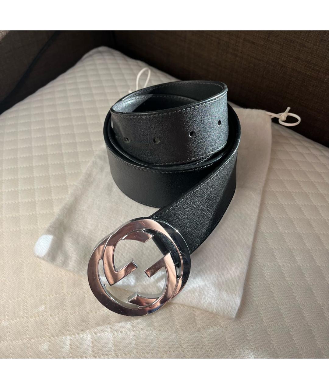 GUCCI Черный кожаный ремень, фото 7