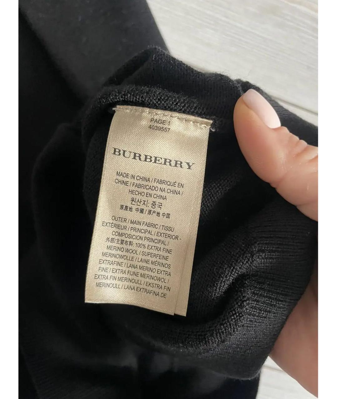 BURBERRY Черное шерстяное повседневное платье, фото 2