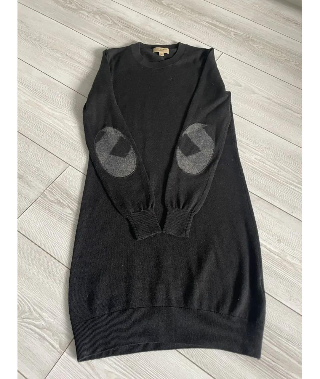 BURBERRY Черное шерстяное повседневное платье, фото 3