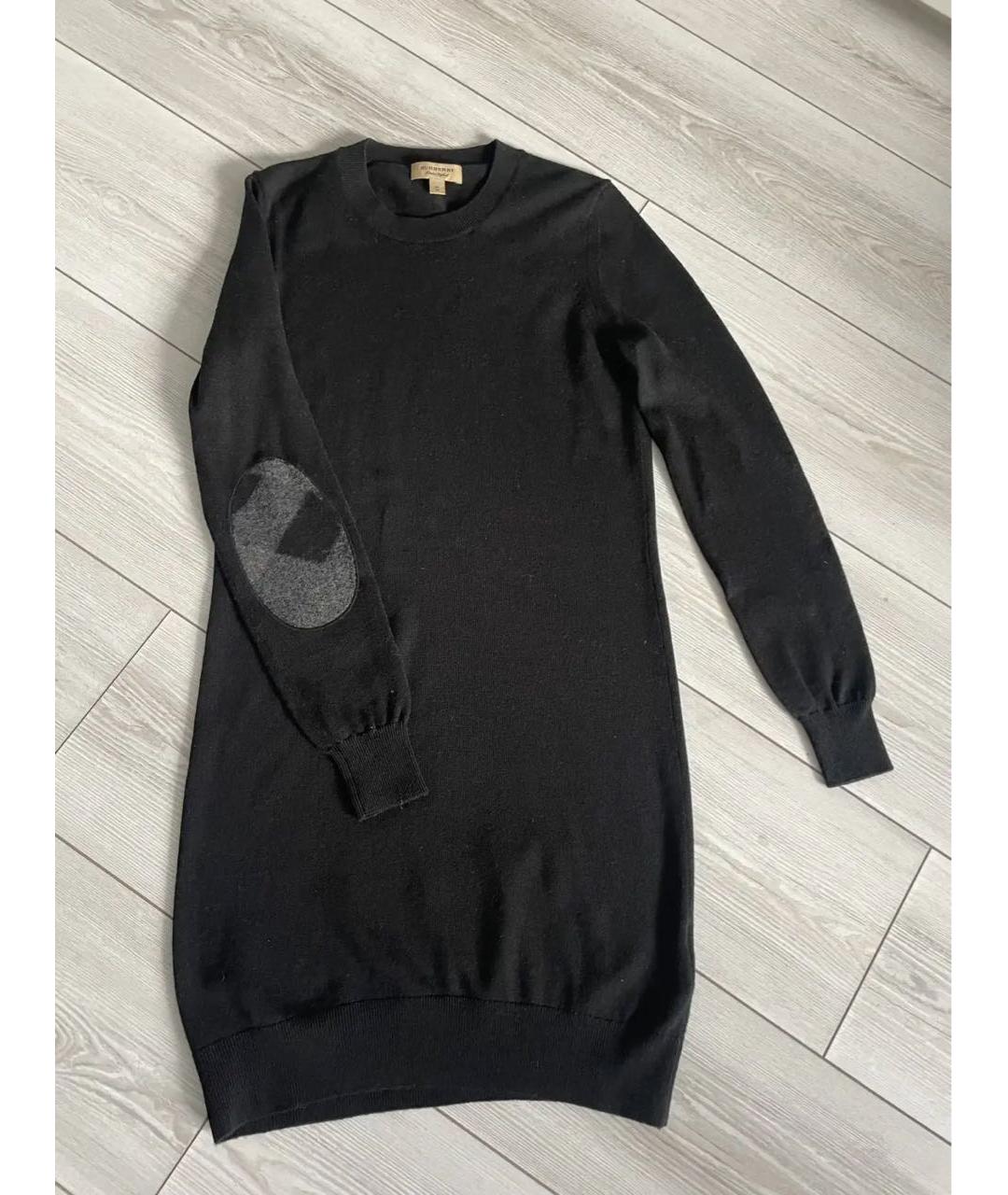 BURBERRY Черное шерстяное повседневное платье, фото 8