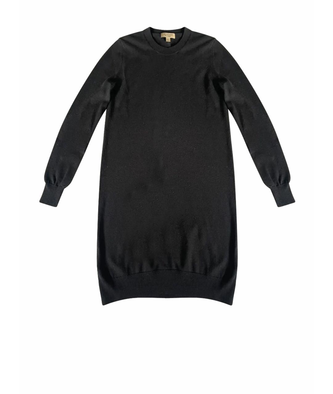 BURBERRY Черное шерстяное повседневное платье, фото 1