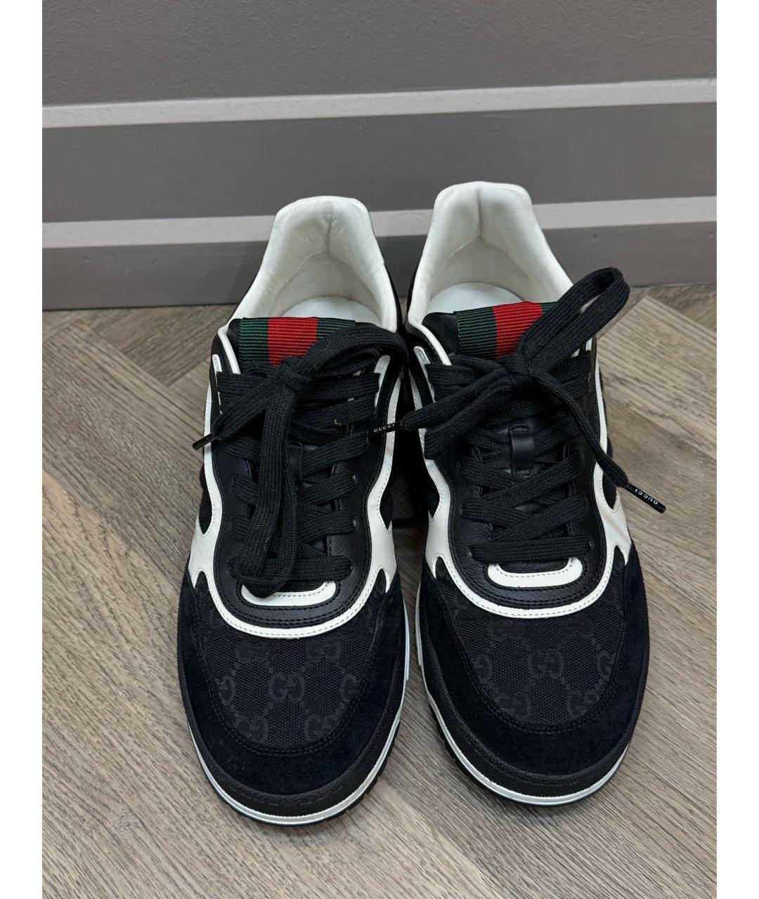 GUCCI Черные низкие кроссовки / кеды, фото 3