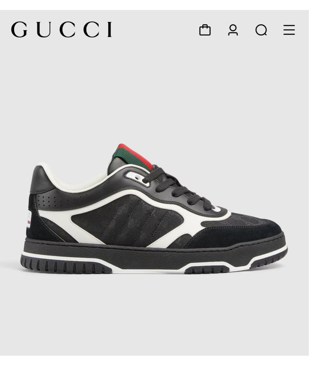 GUCCI Черные низкие кроссовки / кеды, фото 9