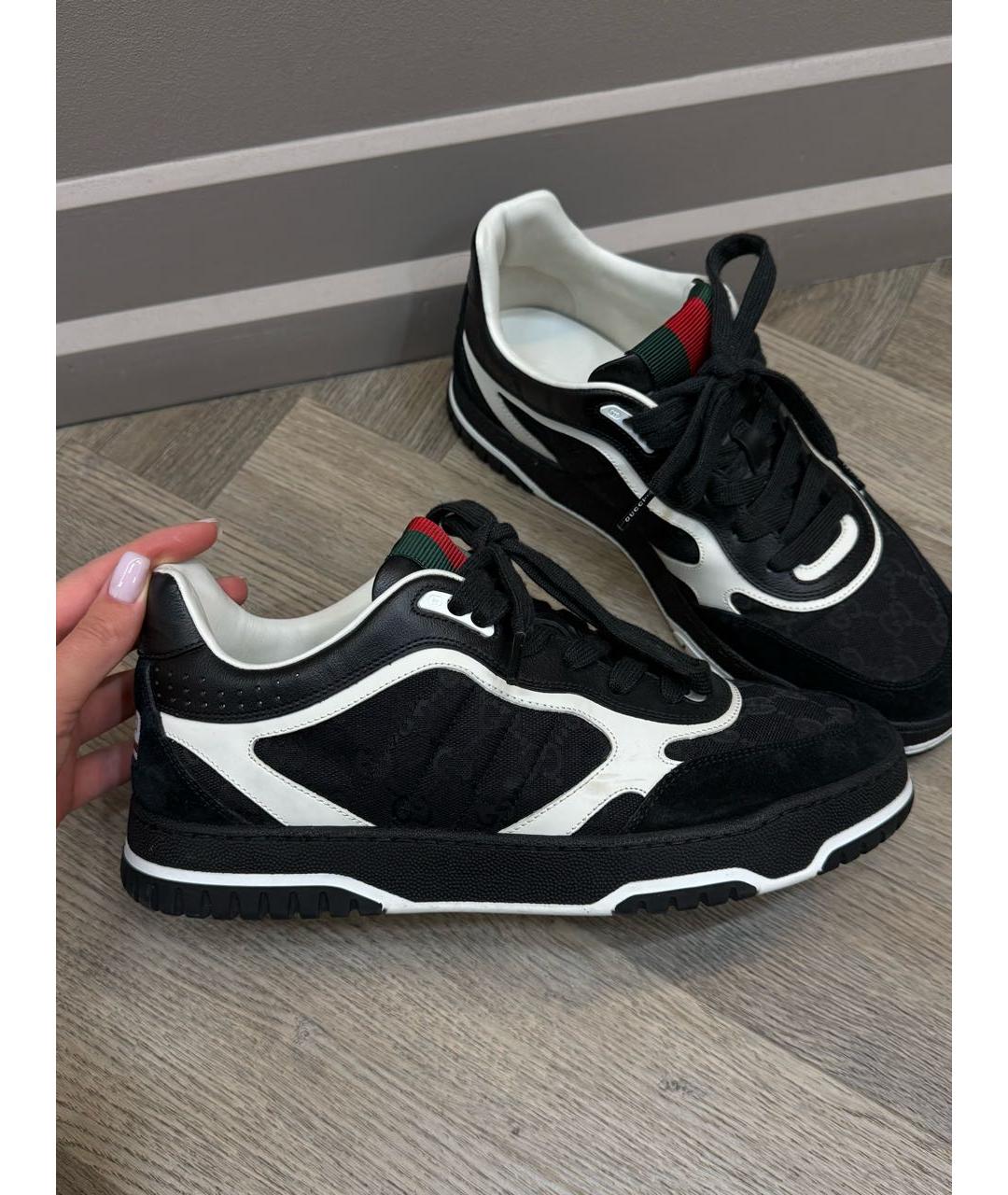 GUCCI Черные низкие кроссовки / кеды, фото 7