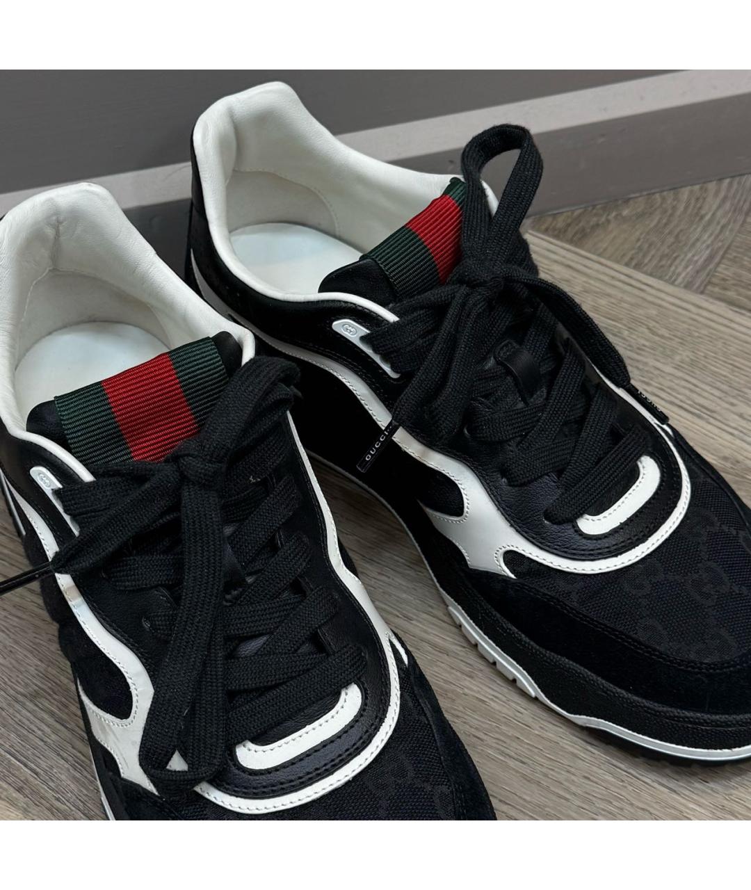 GUCCI Черные низкие кроссовки / кеды, фото 4