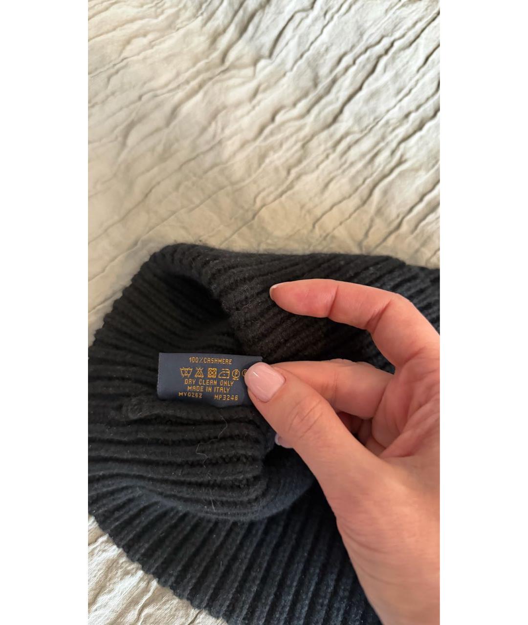 LOUIS VUITTON Черная кашемировая шапка, фото 5
