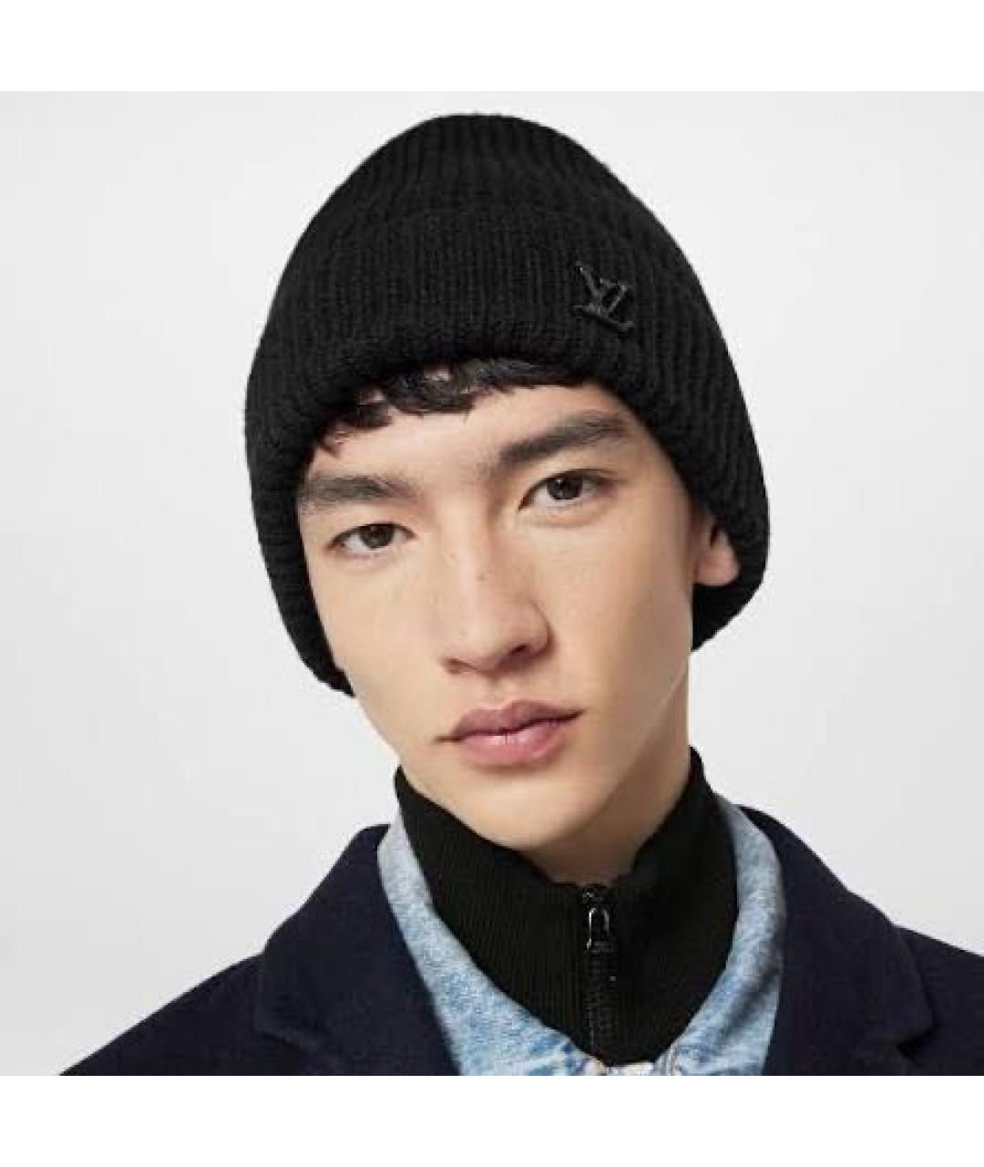 LOUIS VUITTON Черная кашемировая шапка, фото 7